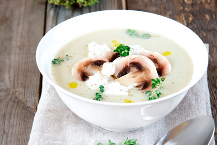 Грибной суп-пюре с рикоттой