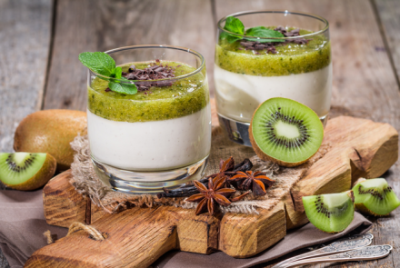 Мусс из рикотты и киви